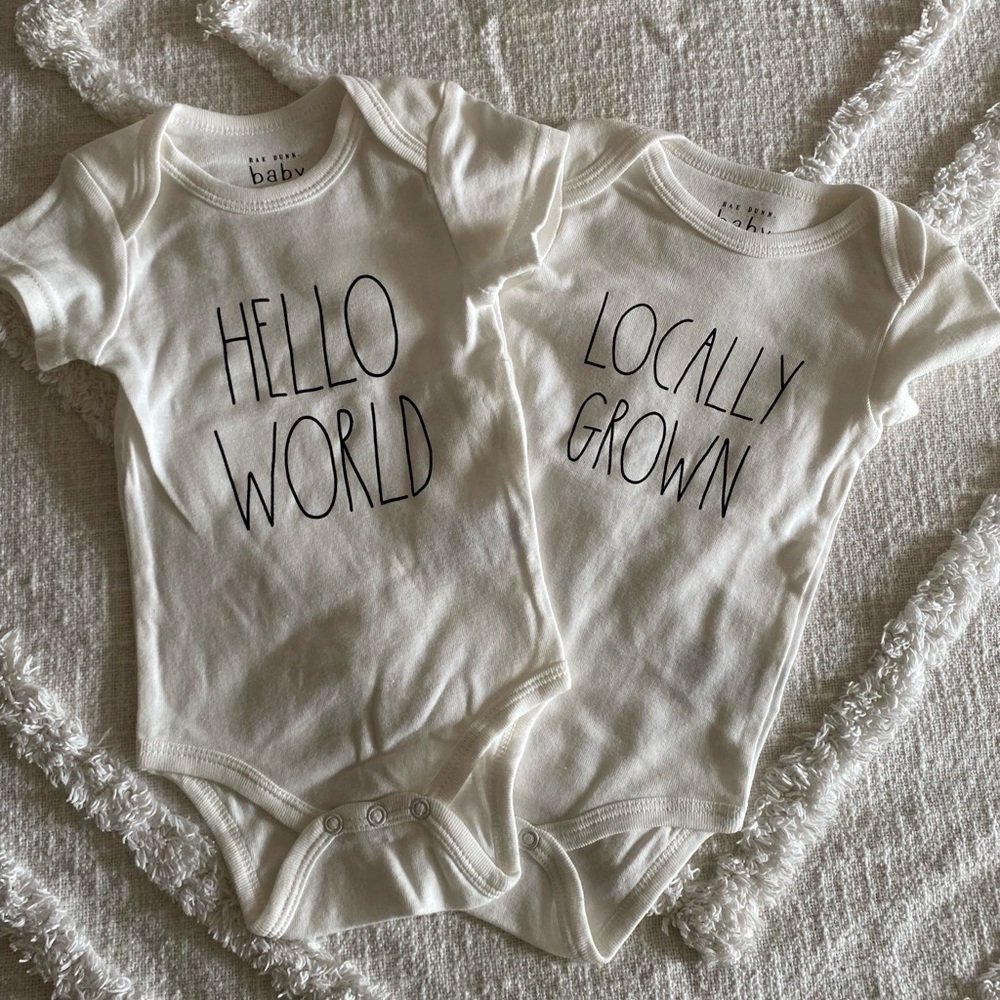 ⭐️5 for $13! NWOT Rae Dunn Baby Onesies